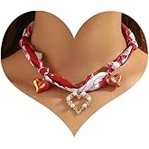 Colorful Boho Scarf Necklace for Women Charm Gold Coin Bow Flower Pearl Daisy Resin Heart Pendant Scarf Necklace Trendy Beach Holiday Jewelry