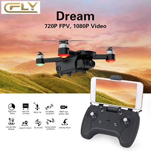 Studyset-Dream-5G-Altitude-Hold-Drone-GPS-Optical-Flow-Positioning-Follow-Me-RC-Quadcopter-One-Key-Return-Red-2-Batteries