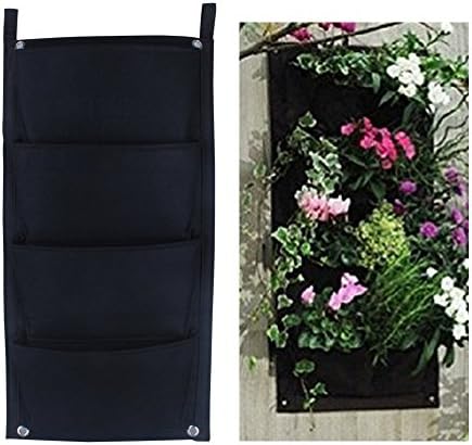 MEIWO 4 Pocket Hanging Vertical Garden Wall Planter For Yard Garden Home Decoration