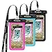 Windpnn 3 Pack Universal Cellphone Waterproof Case, Clear Transparent Dry Bag Pouch for Outdoor Activitie Swimming, Surfing, Fishing, Skiing, Boating, Beach(Black, Blue, Pink)