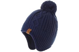 Moon Kitty Baby Boys Girls Knit Hats Winter Fleece Skiing Winter Caps with Warm Ear Flap