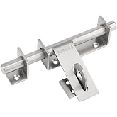 6.7 inch Slide Bolt Gate Latch, Heavy Duty Barrel Bolts Safety Door Lock | Solid SUS304 Stainless Steel, 15 mm Padlock Hole, for Wooden Fence, Yard Door, Barn Door, Shed Door, Interior, Exterior