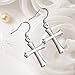 Elegant Fashion Jewelry 925 Silver Plated Stud Dangle Earings Eardrop Special Big Cross