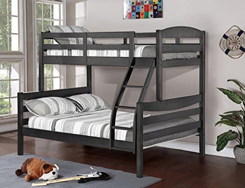 Stanza Rustic Finish Twin over Full Wood Bunk Bed - Grey