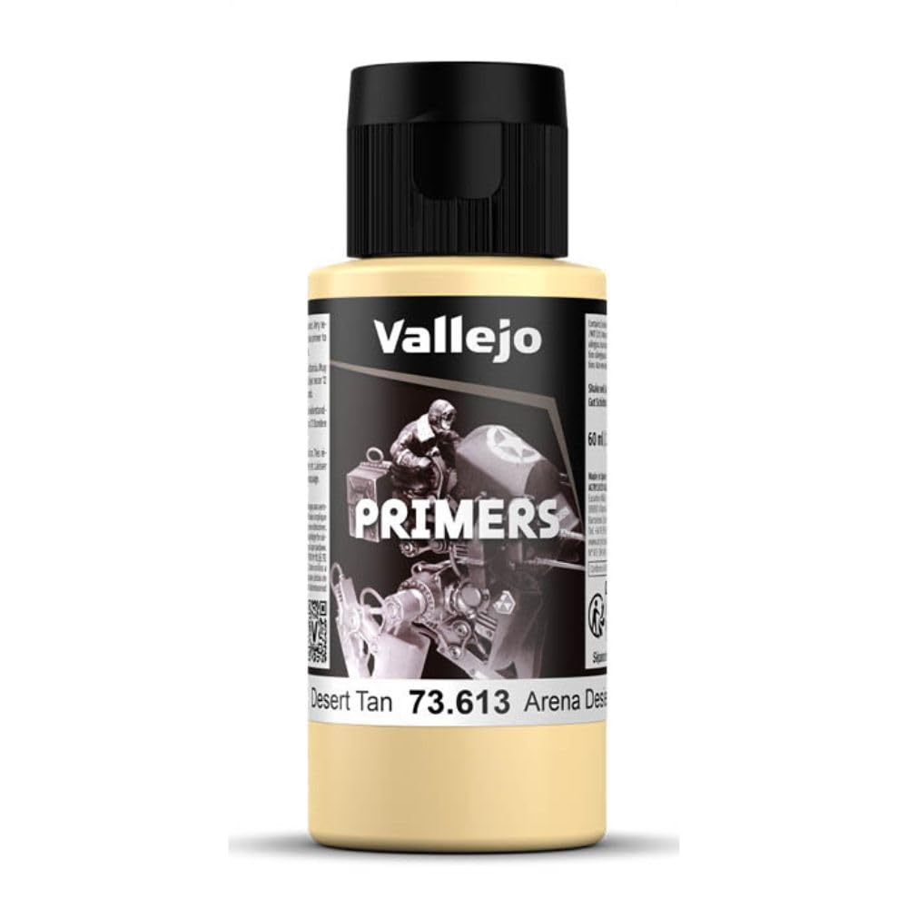 Vallejo Acrylic Primer, Fast-Drying Desert Sand Paint for Airbrush, Ideal for Modeling and Miniatures, 60 ml