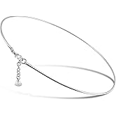 Dankadi Women 925 Sterling Silver 2MM Solid Dome Collar Necklace Simple Fashion Golden 16 "18" 20 "+1.9 "Adjustable Length Choker Fine Jewelry Gifts