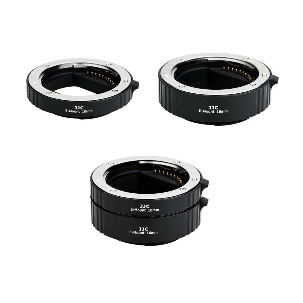 Photo 1 of JJC E Mount Auto Focus Macro Extension Tube Set for Sony ZV-E10 II A6000 A6100 A6300 A6400 A6500 A6600 A6700 ZV-E1 A1 A7CR A7C II A7IV A7III A7II A7RV IV A7R III II A7S III II A7S A9 II III & More