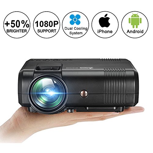 Video projector 1080p full hd, weton +50% lumens lcd portable hom…