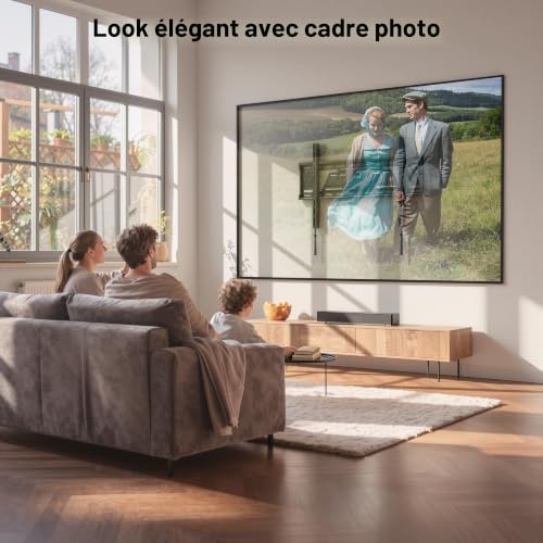 BONTEC Support Mural TV Fixe pour Téléviseurs 43 à 100 Pouces, Ultra Fin 23 mm, Charge Maximale 100 kg, VESA Max 800x600 mm, Fixation Murale Ultra Plate, Plaque Monobloc, Verrouillage Auto Sécurisé | Profil bas 23 mm, VESA max 800x600 mm, Plaque monobloc, Pour téléviseurs plats ou incurvés