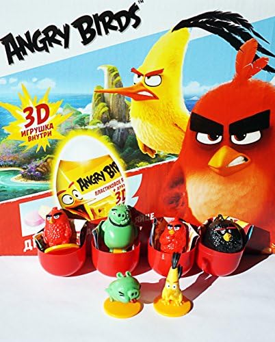 [RusToyShop] 6psc angry birds From Kinder Surprise (1inch) in shells Eggs Party FavorToy Filled Easter mini figures actions tv