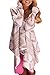 Myobe Women's Aztec Print Drape Open Front Drape Boyfriend Cardigan Sweaters, Small, Pink Red