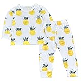 Baby Infant Pineapple Printed Long Sleeves Top and Pant Set 2 Piece Cotton Pajama (100cm:For Height 91cm-100cm/35.4"-39.4", Pineapple)