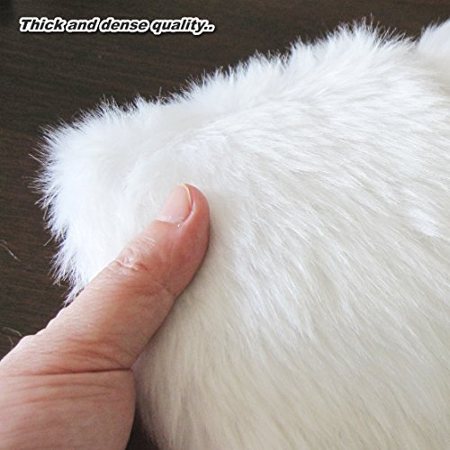 EDLDECCO 20.5 inch Snowy White Cozy Faux Fur Christmas Stocking for Holiday party decorations gift-One Piece