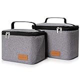 Lifewit Insulated Lunch Box Lunch Bag for Men/Women/Kids, Thermal Bento Bag for Office/School/Picnic, Grey [2 Packs]