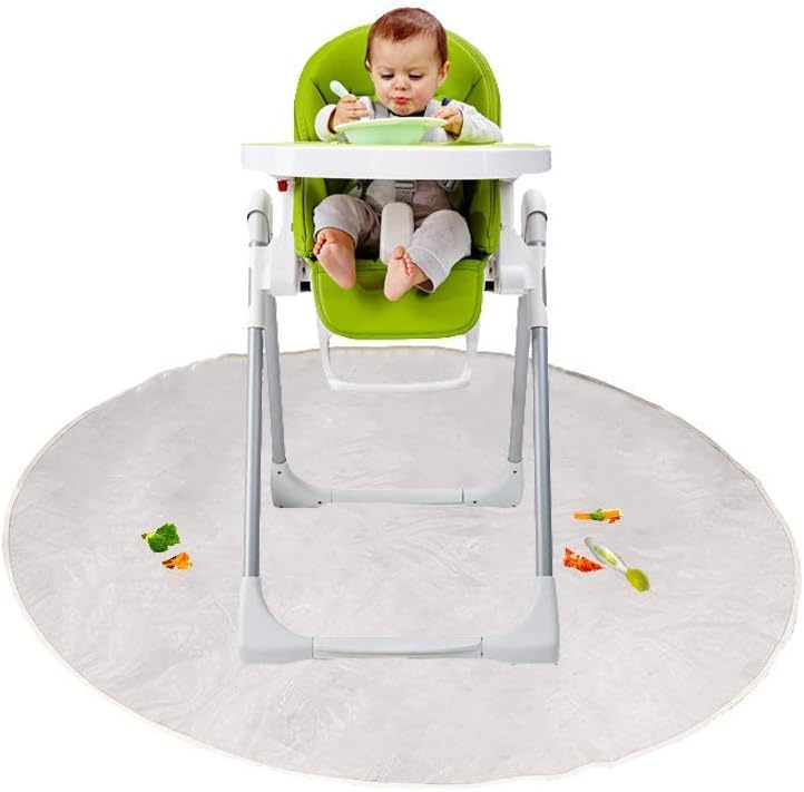Loodial Splat Mat for Under High Chair/Arts/Crafts Kids Toddler Washable Large Waterproof Round Clear Chair Floor Protector