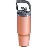 ZHZHLED 30 oz Tumbler with 2-in-1 Lid and Straw, Vacuum Insulated Water Bottle with Handle, Double Wall Stainless Steel Coffee Cup Travel Mug Leak Proof Flip, Cold for 12 Hours Iced for 24 Hours