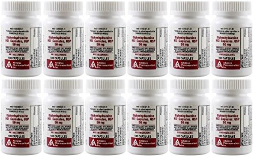 Diphenhydramine 50 mg 1,200 Capsules Generic Benadryl Allergy Medicine and Antihistamine