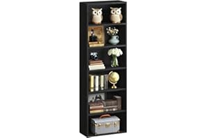 SiliBamb Bookshelf, 6-Tier Open Bookcase, Storage Shelves, Display Storage Shelves, Floor Standing Unit, Home Decor, Furnitur