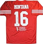 Joe Montana Signed Autographed San Francisco 49ers Custom Red Stat Jersey TRISTAR COA
