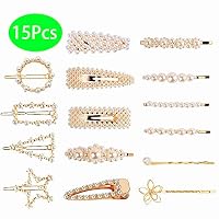 Pearl Hair Clips - 15 Pcs Hairpins Hair Barrettes Bridal Hair Clips Artificial Pearl Clips for Women and Girls Party Wedding Daily Hair Decoration by BellaBetty