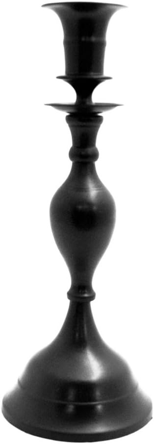 GrehomCandle Holder - Pall Mall (Black); 23 cm Brass Candlestick