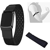Ranyi Heart Rate Monitor Armband Strap Replacement Adjustable Strap -Black | Strap for COOSPO HW807 HW9 HW706/ Wahoo TICKR FIT / CYCPLUS H1/ moofit HW401/ Scosche Rhythm+ 2.0 Heart Rate Monitor Armband