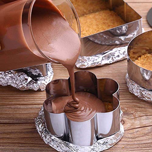 Cake Rings Mousse Rings Stainless Steel Presentation Cooking Rings with Food Press for Desserts Making set of 4 - Thumbnail 4
