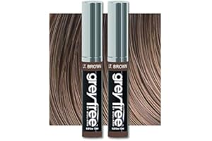 Root touch up, temporary hair color to cover gray hairlines, eyebrows, Mustache & Beards Greyfree 2 PACK (LIGHT BROWN)