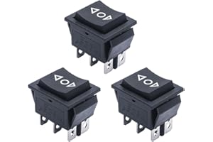mxuteuk 3pcs DC12V Momentary Rocker Switch 6 Pin 3 Position DPDT Reverse Polarity Toggle Switch Automatic Reset Power Switch (ON)/Off/(ON), Use for Motor Car Auto Boat KCD2-223-JT