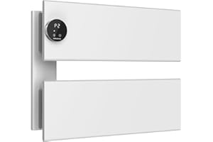 K&KALONZO Electric Towel Warmer, 18.11"*13.07" Wall-Mounted Towel Heater with Built-in Timer, Waterproof Aluminum Towel Warmer for Bathroom, Support Plug-in and Hardwired, White, K2-L-W