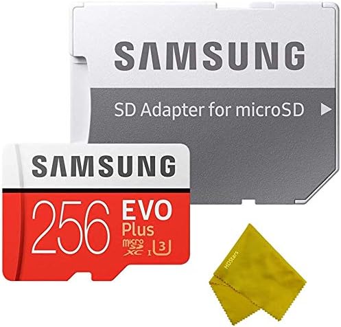 Samsung 256GB EVO+ microSDXC Memory Card with SD Adapter for Smartphone and Action Camera