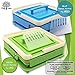 DAILY DELUX English Version #0 Capsule Holder with Tamper (Free Pill Box & Screwdriver), 100 Holes Tray for Size 0 Capsules, Filling Tools (Green #0)