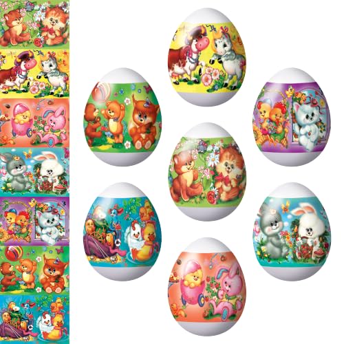 Lot of 2 * 7 Easter Egg Decoration Thermo Heat Shrink Sleeve Wraps Pysanka for 14 Easter Eggs