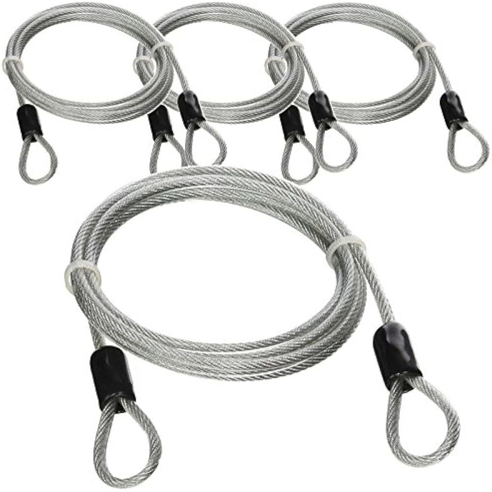 4 Foot 3mm Braided Steel Coated Security Cable Luggage Lock Safety Wire