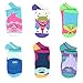Trolls Girls Teen Womens 6 pack Socks (6-8 (Shoe: 10.5-4), Trolls Neon)