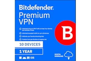 Bitdefender Premium VPN | 10 Device | 1 Year [PC/Mac Online Code]