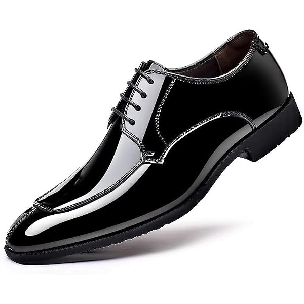 Amazon.com | KYOESCAI Men's Lace-Ups Classic Oxford Dress Shoes Formal  Business Derbys Black Patent Leather Shoes for Men,Black,6 | Oxfords