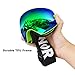 Zionor Lagopus X Mini Kids Snowmobile Snowboard Skate Ski Goggles with 100% UV Protection Anti-Fog Detachable Wide Angle Double Panoramic Lens for Youth