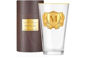 Onebttl Personalized Pint Glass for Men, Custom Alcohol Gifts for Beer Lovers, Unique Birthday, Christmas Gifts for Him, Dad,