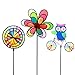 ASWCOWY Pinwheels Windmills Wind Spinners 3 Pack Made of Durable 100% Weatherproof Nylon and Fiberglass Children's Toys Outdoor Camping Kindergarten Garden Lawn Yard Decor (style1)