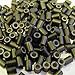 200 PCS 3.5 mm Silicone Lined Copper Micro Tube Rings Links Beads Linkies For I Tip Stick Glue Hair Extensions - Color Black -By Hair De Ville