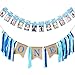 SATINIOR First Birthday Banner 1st Birthday Decoration Boy Supplies includes Baby Photo Banner 12 Months Banner and 1st Birthday Bunting Garland for Baby Birthday