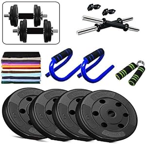 Aurion 12Kg(Combo-888) PVC Home Gym, Black