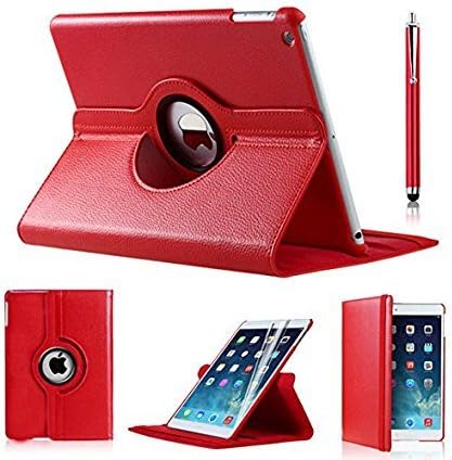 360 ROTATING FLIP LEATHER CASE COVER FOR THE NEW IPAD MINI (RED)
