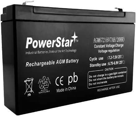 PowerStar 6V 7AH Battery for Sure-Lites SLCC Battery Replacement 6v 7.2Ah SLC-C