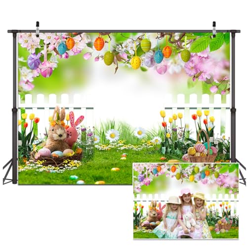 Dudaacvt 7x5ft Easter Backdrop Spring Easter Backdrop