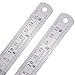 eBoot 2 Pack Stainless Steel Ruler 6 Inch with Conversion Table