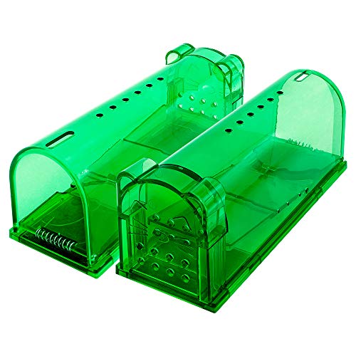 ASprint Humane Mouse Traps That Work, Live Catch and Release No Kill, Indoor/Outdoor Usable, Safe Around Kids/Pets-2 Pack