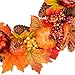 15Inch Fall Wreath Front Door Wreath with Maple Leaf,Pumpkin, Pine cone,Berries Garland Harvest Wreath for Halloween and Thanksgiving Home Indoor or Outdoor Arrangement Decoration