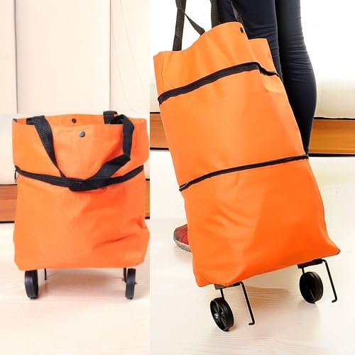 YZL Folding shopping/small trailer/travel/storage bag/laptop bag/trolley car luggage trolley , orange